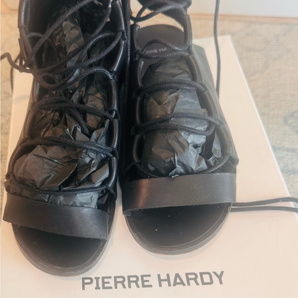 Pierre Hardy Black Lace-Up Sandals
